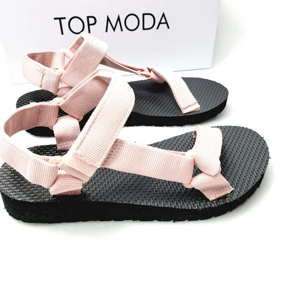 Top Moda Penn Pink Strappy Sandals Sz 7 - Picture 5 of 6